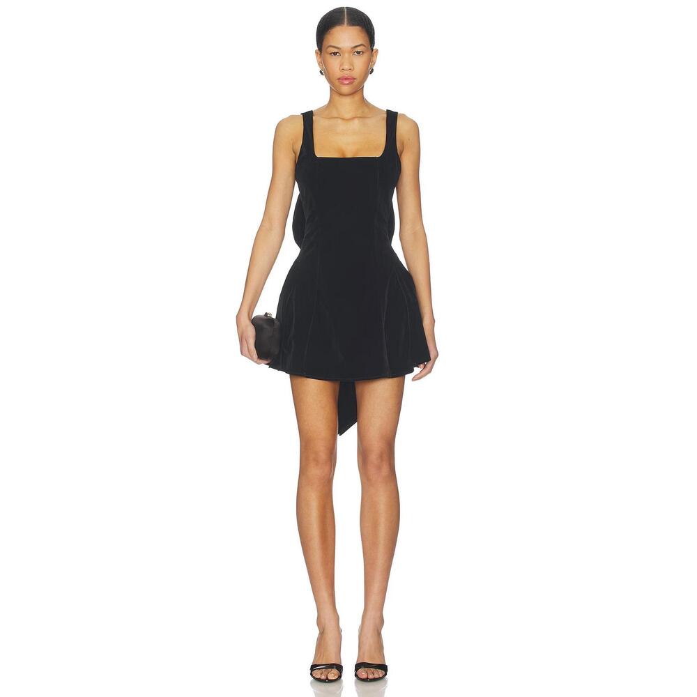 NEW MORE TO COME estella bow back dress in black